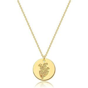 MEVECCO Birth Flower Necklace 18k Gold Custom Floral Pendant Necklaces Dainty